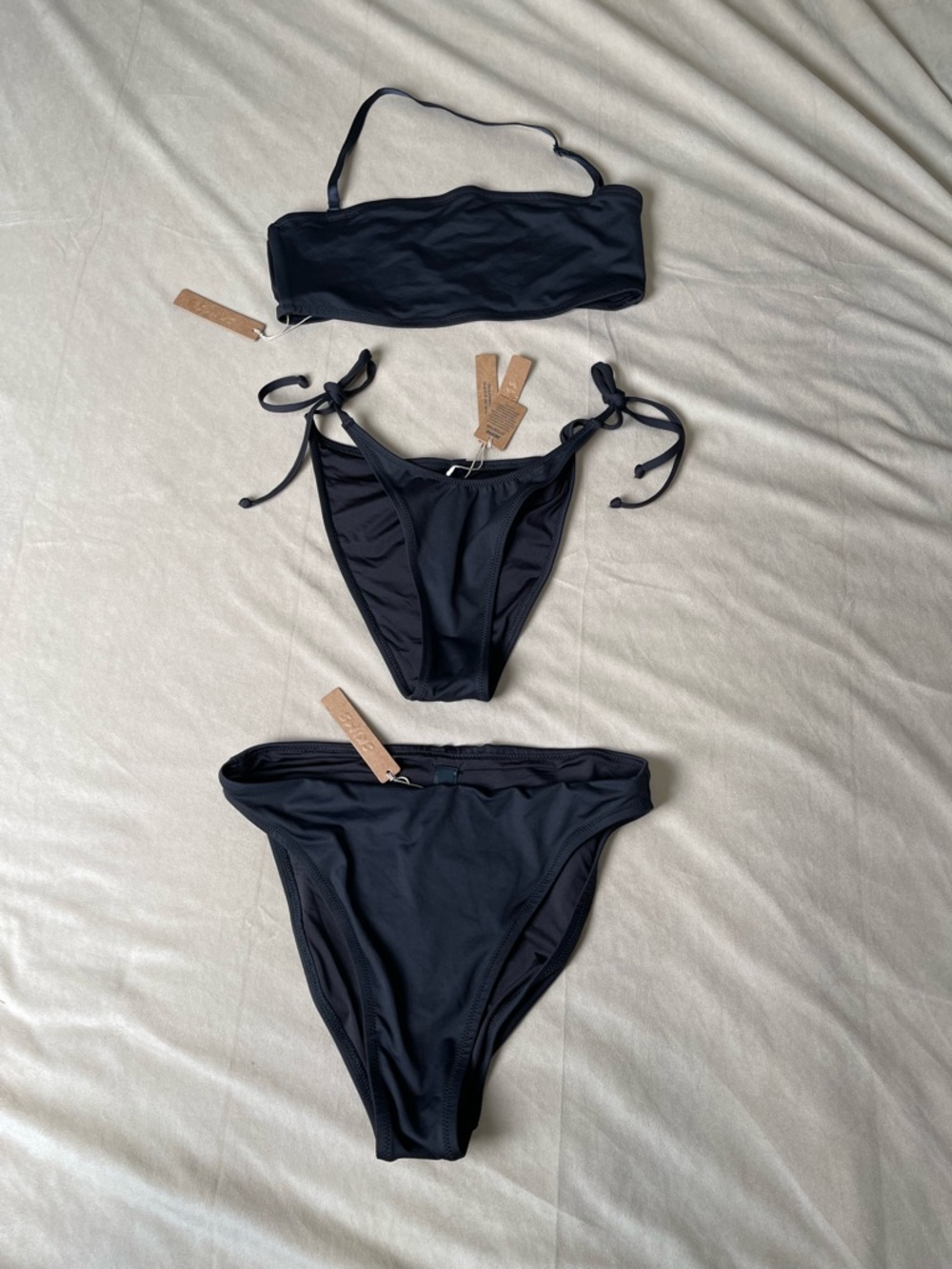 3-Piece SKIMS Swim Bikini Bundle Set NWT Medium Onyx